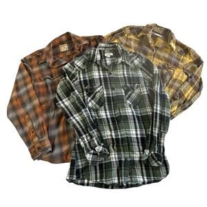 Womens Plaid Shirt Bundle Size Small Button Up Camping Hiking Outdoor Colorful